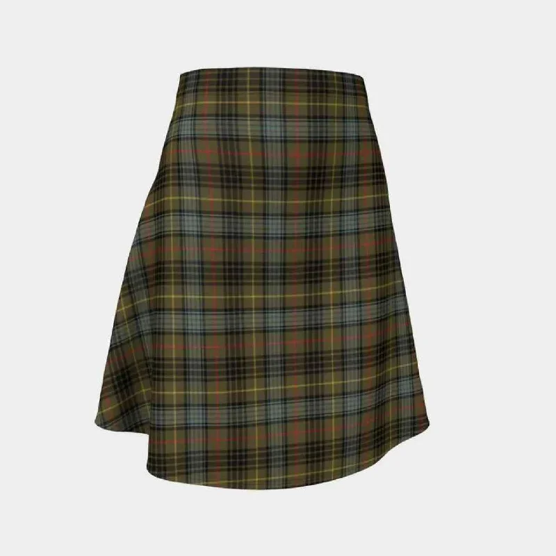 Stewart Hunting Weathered Tartan Flared Skirt denim skirt trendy