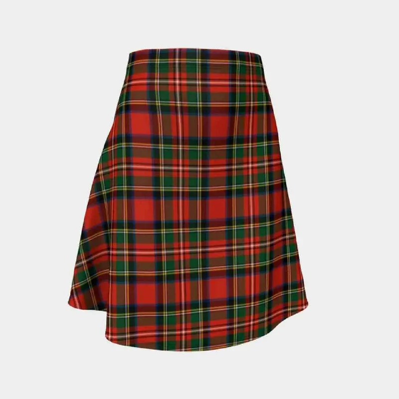 Stewart Royal Modern Tartan Flared Skirt leather skirt bold