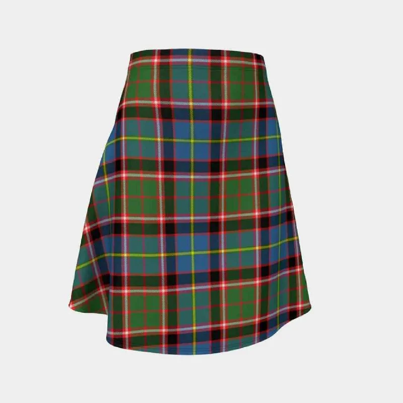 Stirling & Bannockburn District Tartan Flared Skirt linen skirt natural