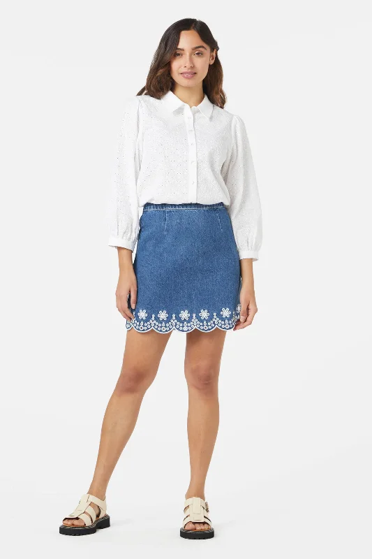 Suzie Scallop Skirt zip skirt side