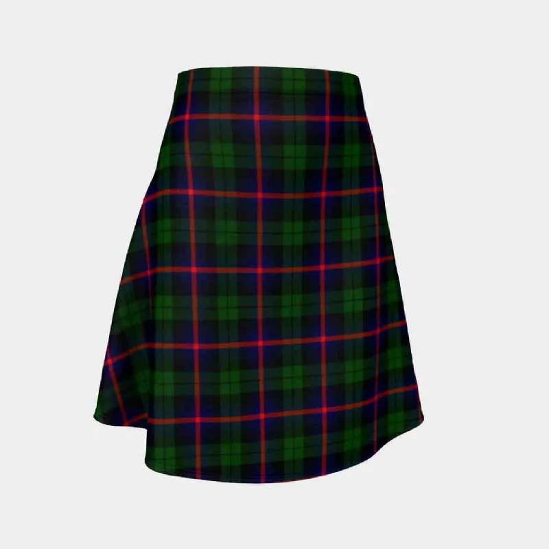 Urquhart Modern Tartan Flared Skirt silk skirt lustrous