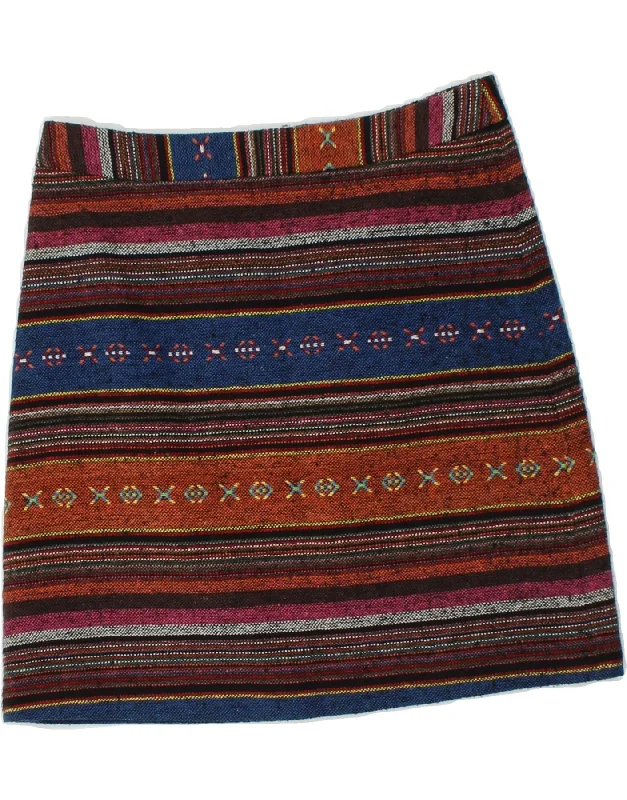 VINTAGE Womens A-Line Skirt UK 8 Small W27  Multicoloured Striped velvet skirt luxurious
