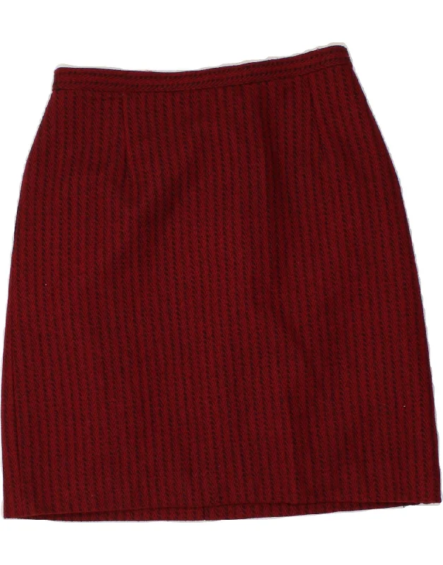 VINTAGE Womens Abstract Pattern Pencil Skirt W30 Medium  Red midi skirt versatile