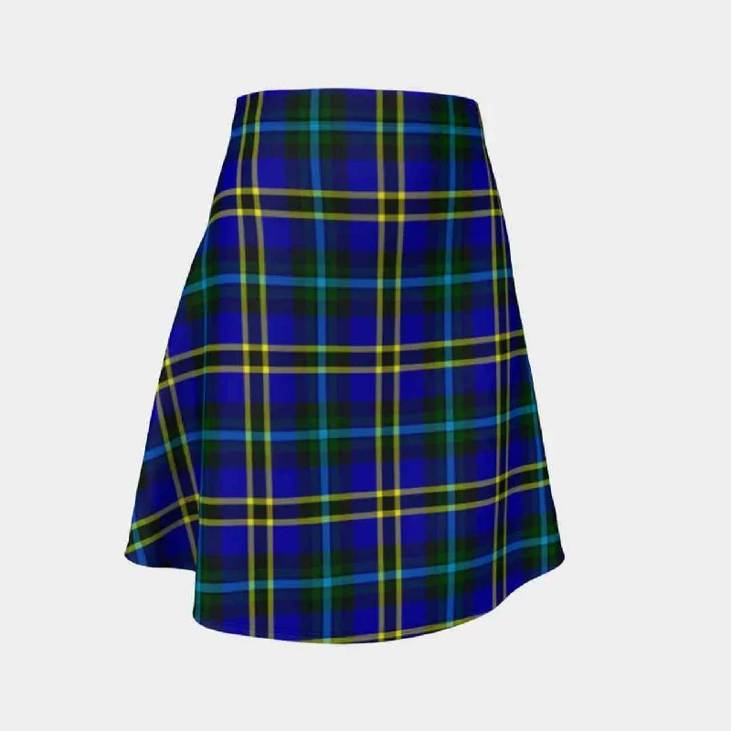 Weir Modern Tartan Flared Skirt silk skirt sleek