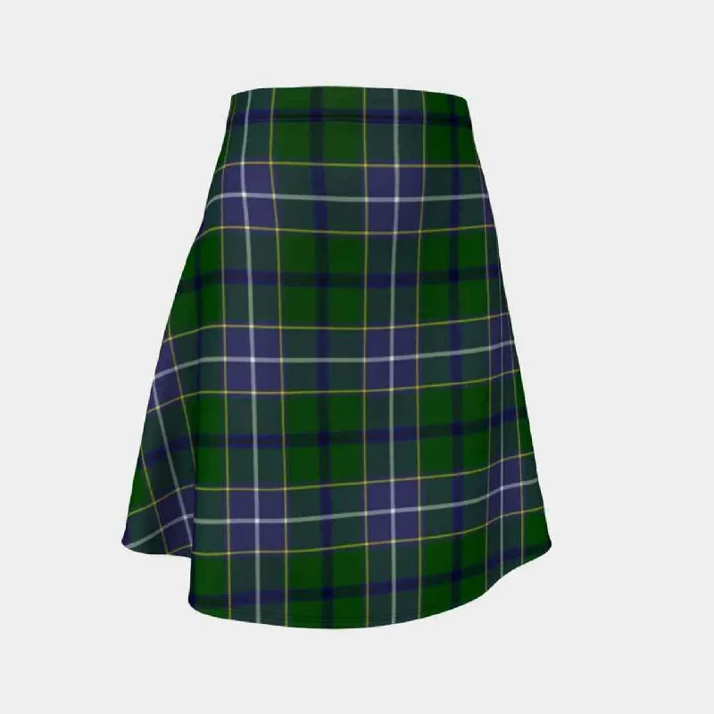 Wishart Hunting Modern Tartan Flared Skirt silk skirt lustrous