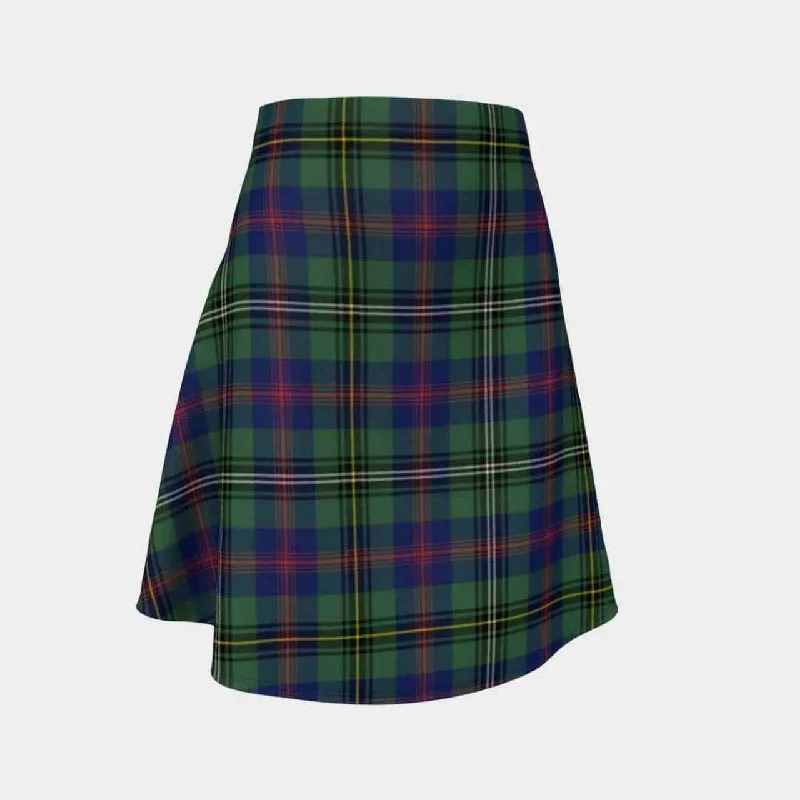 Wood Modern Tartan Flared Skirt silk skirt elegant